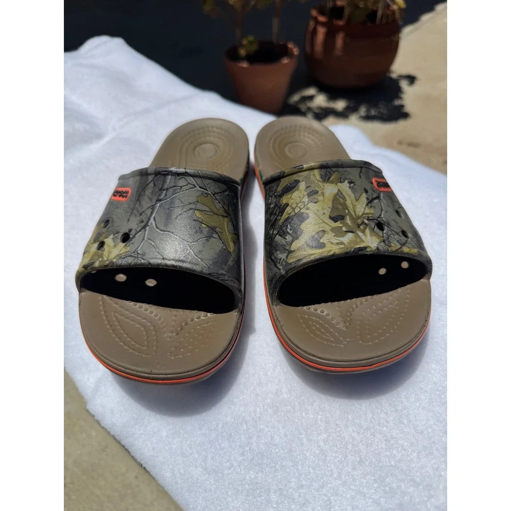 Crocs Crocband III Slide RealTree Edge Camo Orange Mens 5 Womens 7 Sandals - Picture 1 of 4